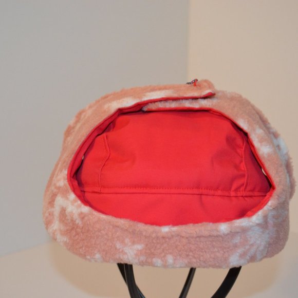 Homemade Musher Hat Red Waterproof Nylon Upper Shell Pink Fleece Inner Shell OS - Picture 5 of 9